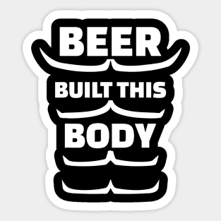 Mens Beer built this body sixpack Sticker